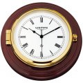 WEMPE Horloge de navire 210mm Ø (Série SKIPPER) Horloge de navire laiton dans bois d'acajou
