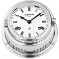 WEMPE Horloge de quart mécanique 150mm Ø (Série BREMEN II) Horloge de quart chromée avec chiffres romains
