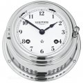 WEMPE Horloge de quart mécanique 150mm Ø (Série BREMEN II) Horloge de quart chromée avec chiffres arabes