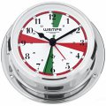 WEMPE Horloge de yacht 110mm Ø avec réveil/zones de silence radio (Série SKIFF) Horloge de yacht chromée