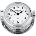 WEMPE Horloge hublot 120mm Ø (Série NAUTIK) Horloge hublot chromée avec chiffres arabes, cadran blanc