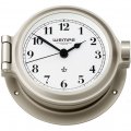 WEMPE Horloge hublot 120mm Ø (Série NAUTIK) Horloge hublot nickelée avec chiffres arabes et cadran blanc