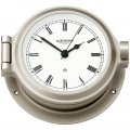 WEMPE Horloge hublot 120mm Ø (Série NAUTIK) Horloge hublot nickelée avec chiffres romains et cadran blanc